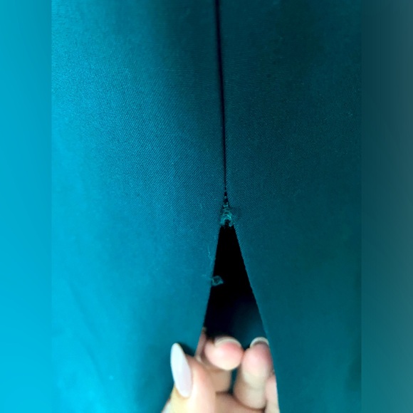 Zara Draped Midi Dress w Back Slit in Deep Turquoise - Picture 9 of 9